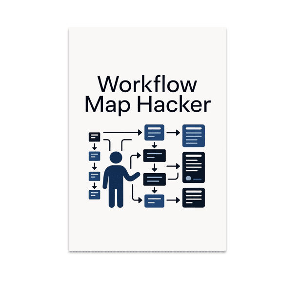 Dark Minimal Workflow Map Hacker Art - Office Decor - 13x19 Poster Print
