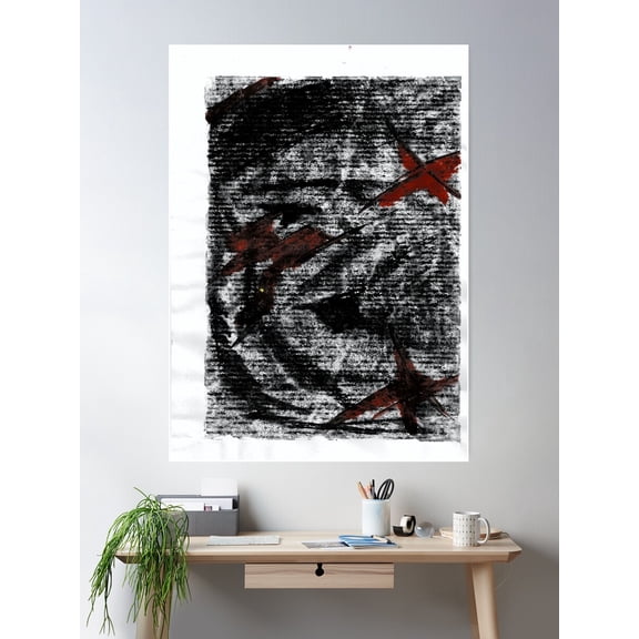 Dark Mood Abstract Face Contrast Art Poster Wall Art, Modern Wall Decor For Living Room Bedroom, 16x24 UNFRAMED