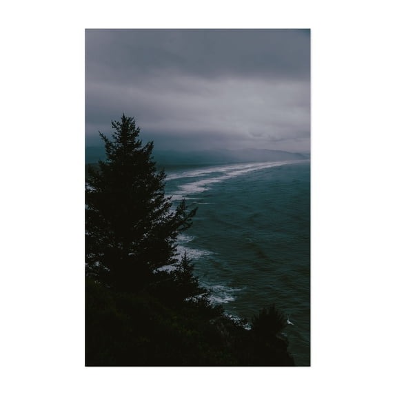 Dark Moody Coast - Oregon Photography Coastal Ocean Seascape Nature Waves Landscape Scenic Unframed Wall Art Print 4 x 6 inches