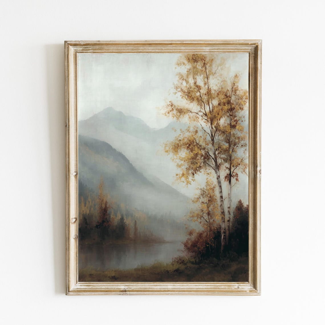 Dark Moody Fall Landscape Wall Art Print, Vintage Rustic Country Decor ...