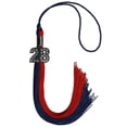 thumbnail image 1 of Dark Navy Blue/Red Graduation Tassel with Black Date Drop, 1 of 2