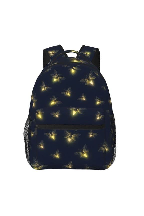 Dark Navy Firefly Glow Lightweight Casual Backpack Night Insect Travel Daypack for Women Men Gift