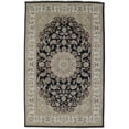 thumbnail image 1 of Dark Navy Floral 6X9 Indo-Nain Oriental Rug, 1 of 11