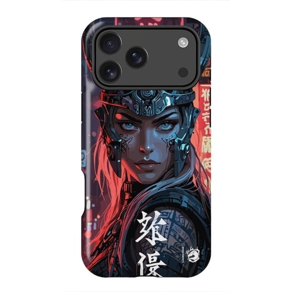 Dark Neon Warrior Futuristic Electric Battle Case for iPhone 17 16 15 14 13 12 11 Pro Max