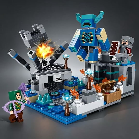 Dark Night Adventure Building Set, Glow-in-The-Dark Pixel Scene Construction Toy with Mysterious Atmosphere Design, Creative Building Bricks Kit, Spooky Gift for Pixel Mystery Game Fans