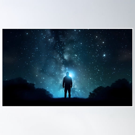 Dark Night Full Of Star Looking At A Milky Way Arm Poster Wall Art, Modern Wall Decor, 8x12 UNFRAMED
