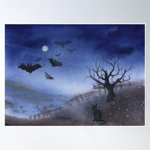 Dark Night Poster Wall Art, Modern Wall Decor, 24x36 UNFRAMED