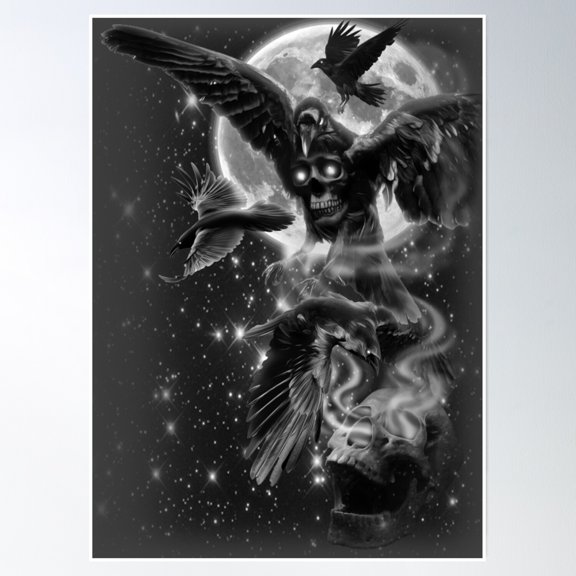 Dark Night Poster Wall Art, Modern Wall Decor, 8x12 UNFRAMED