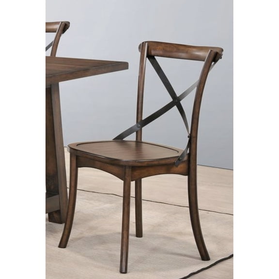 Dark Oak & Metal, Armless Design - Suitable for Small Spaces, Space - saving Seating