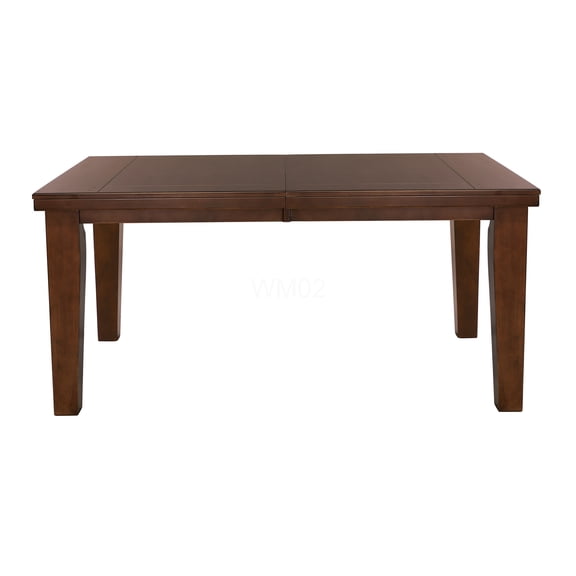 Dark Oak Rectangle Dining Table with Self Storing Leaf, Wooden Extendable Table for 6, Modern Kitchen Furniture