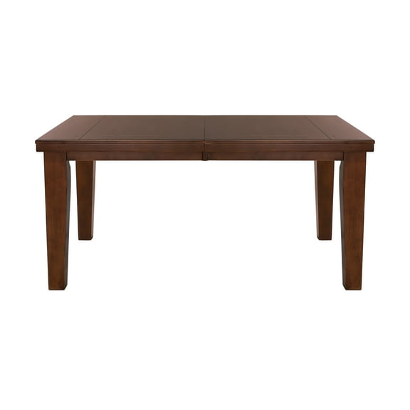 Dark Oak Rectangular Dining Table with Self-Storing Butterfly Extension Leaf, 6-Person Capacity for Small Dining Rooms