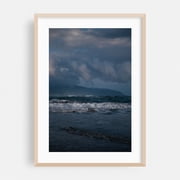 Dark Ocean Blues - Pacific City Oregon Photography Ocean Waves Seascape Coast Nature Landscape Surf Oak Framed Wall Art Print 5 x 7 inches
