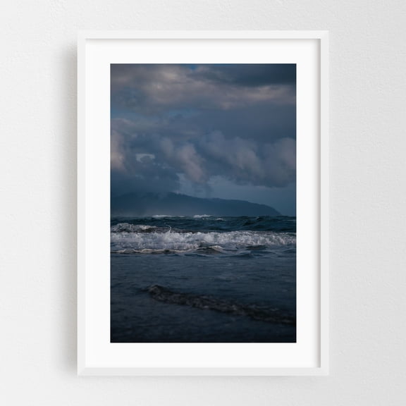 Dark Ocean Blues - Oregon Photography Ocean Waves Seascape Coast Nature Landscape Surf White Framed Wall Art Print 5 x 7 inches