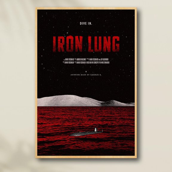 Dark Ocean Exploration Atmosphere Decor Featuring Iron Lung Submarine Scene Poster Print for Gaming Room Wall Aesthetic 8x12 UNFRAMED