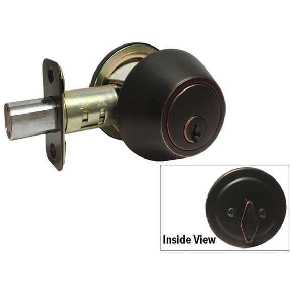 Dark Oil Rubbed Bronze Single Cylinder Deadbolt w/ Kwikset Keyway