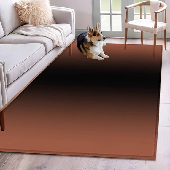Dark Orange Black Ombre Runner Rug 2.7x5 FT, Non Slip Entryway Carpet, Modern Gradient Abstract Art Washable Soft Floor Carpet Entrance Mat Non-Shedding Throw Rug for Hallway Laundry Room Bedside