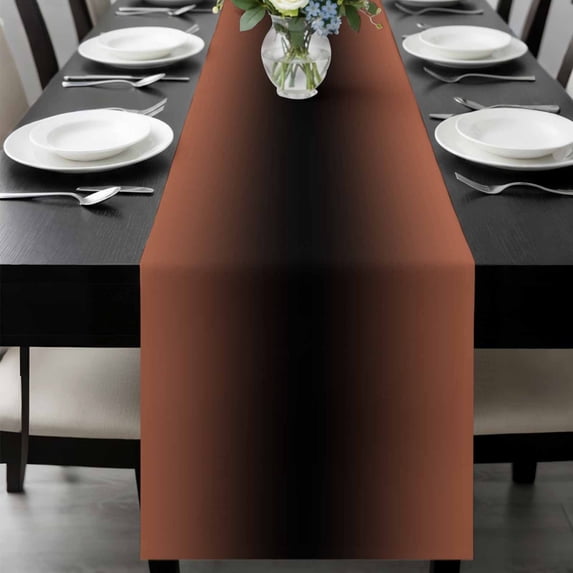 Dark Orange Black Ombre Table Runner 36 Inches Long, Modern Gradient Abstract Art Kitchen Coffee Dining Table Decoration for Home Party Birthday Wedding Home Decor 13x36 Inches