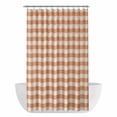 thumbnail image 1 of Dark Orange Checkered Shower Curtain - Water Repellent Fabric Shower Curtains Washable, Fall Farmhouse Buffalo Plaid Linen Decorative Polyester Cloth Bathroom Curtains Modern Bath Decor 36"x72", 1 of 8