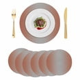 thumbnail image 1 of Dark Orange Grey Ombre Round 13 Inch Placemats Set of 6, Modern Gradient Abstract Art HeatResistant Non Slip Place Mats for Dining Table, Wipeable Braided Kitchen Table Mats for Housewarming, 1 of 9