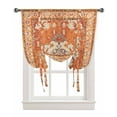thumbnail image 1 of Dark Orange Southwest Tie Up Curtains for Kitchen Bathroom Bedroom Windows 45 Inch Length, Boho Vintage Ethnic Tribes Art Balloon Drape Curtains Shade Rod Pocket Drapery Curtain Panel, 42"x54", 1 of 7