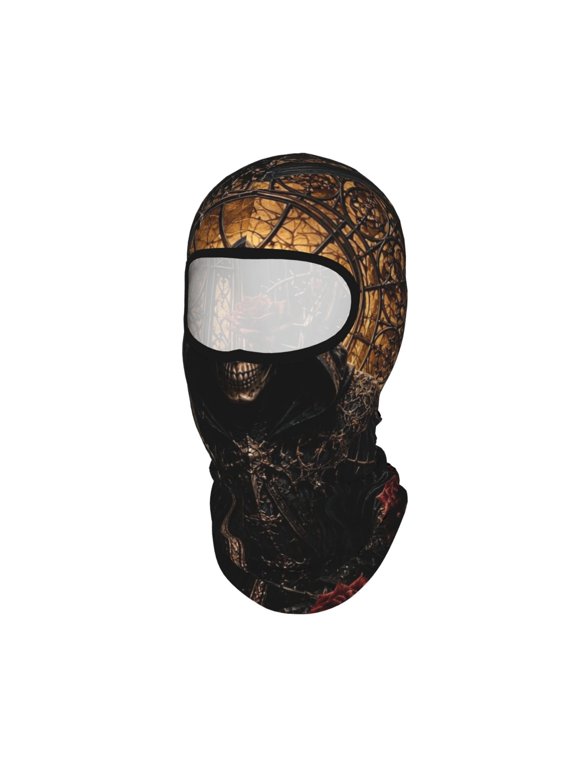 Dark Ornate Gothic Reaper Wall Art Unisex Balaclava Ski Mask Full Face Cover for Cold Weather & UV Protection, Breathable Cooling Helmet Liner