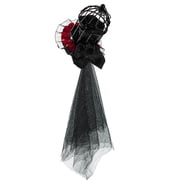 Dark Ornate Wedding Fascinator With Interwoven Roses And Adjustable Hair Clips Design