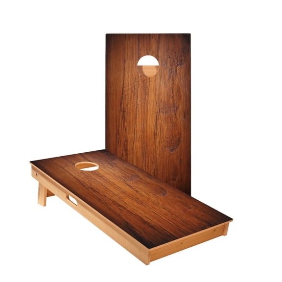 Dark Panel Wood Star Cornhole Boards