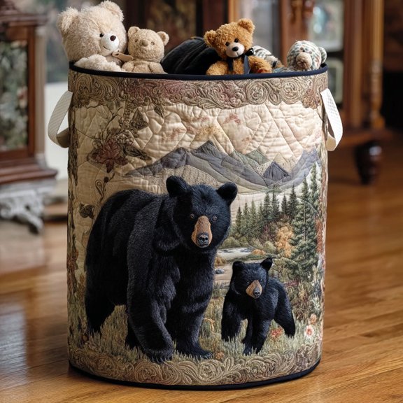 Dark Paws Quilted Laundry Basket, Clothes Hamper Storage BagHousewarming Gift Ideas, Gift For Mom
