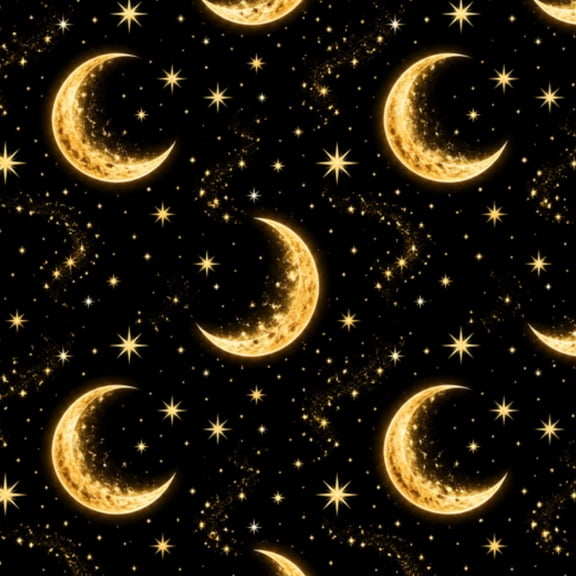 Dark Peel and Stick Wallpaper Golden Moon Radiant Light Sparkles Dark Sky Wall Mural 17.7in x 9.8ft Self Adhesive Removable Wall Paper Renter Friendly Wallpaper for Bedroom