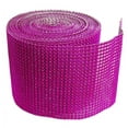 thumbnail image 1 of Dark Pink 24 Row Diamond Rhinestone Ribbon Trim Mesh Wrap 10 Yards - Wedding, 1 of 4