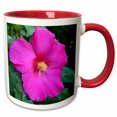 thumbnail image 1 of 3drose, Dark Pink Hibiscus Flower in the Garden, 15oz Two-tone Red Mug, 1 of 6