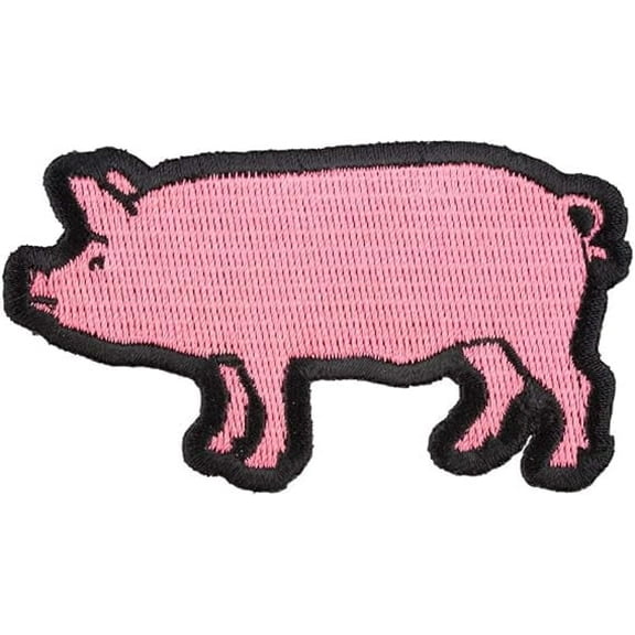 Dark Pink Pig Patch, Pig & Farm Animal Patches