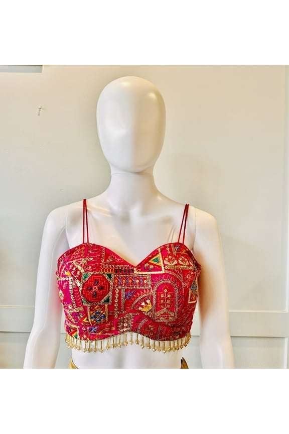 Dark Pink Ready Made Blouse