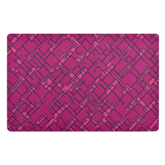Dark Pink Style Floor Door Mat Outdoor Indoor for Home Entrance Welcome Mats 32"x20"