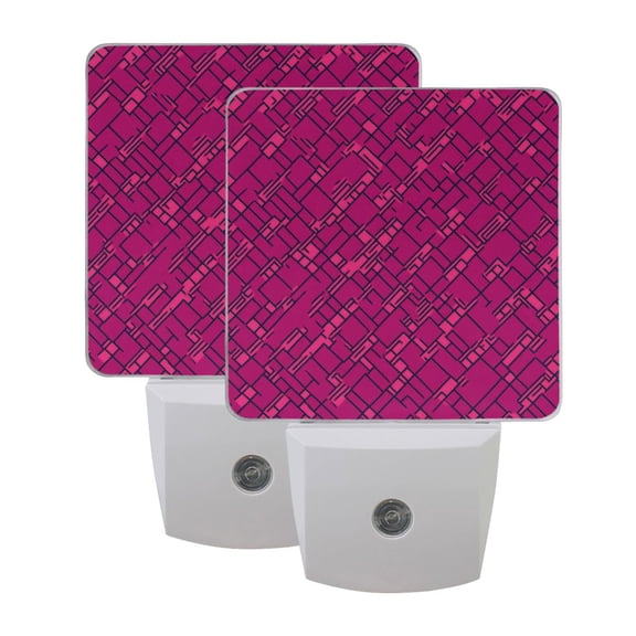 Dark Pink Style LED Night Light with Smart Sensor Plug Into Wall Dusk to Dawn 2 packs