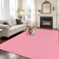 thumbnail image 1 of Dark Pink Washable Area Rug 5x7 Solid Color Low-Profile Large Area Rugs with Non Slip Backing Indoor Floor Carpet for Entrance Living Room Bedroom Home Office, 1 of 9