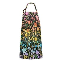 Dark Pioneer Flower Pattern Apron-Garden Aprons for Women with Pockets-Cotton Linen Waterproof Kitchen Cooking Gardening Aprons Adjustable for Kitchen,Cooking,BBQ and Salon 33x27 Inch