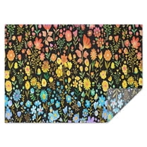 Dark Pioneer Flower Pattern Rectangle Tablecloth 60"x84",Waterproof Polyester Rectangle Table Cloth, Wipeable Spillproof Polyester Tablecloth for Dining, Camping, Indoor and Outdoor