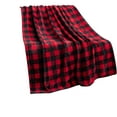 thumbnail image 1 of Dark Plaid Plush Cover Blanket, 40"X51" Soft and Comfortable Flannel Blanket, Christmas Decoration for Everyday Use, Suitable for Sofa Bed, 1 of 6