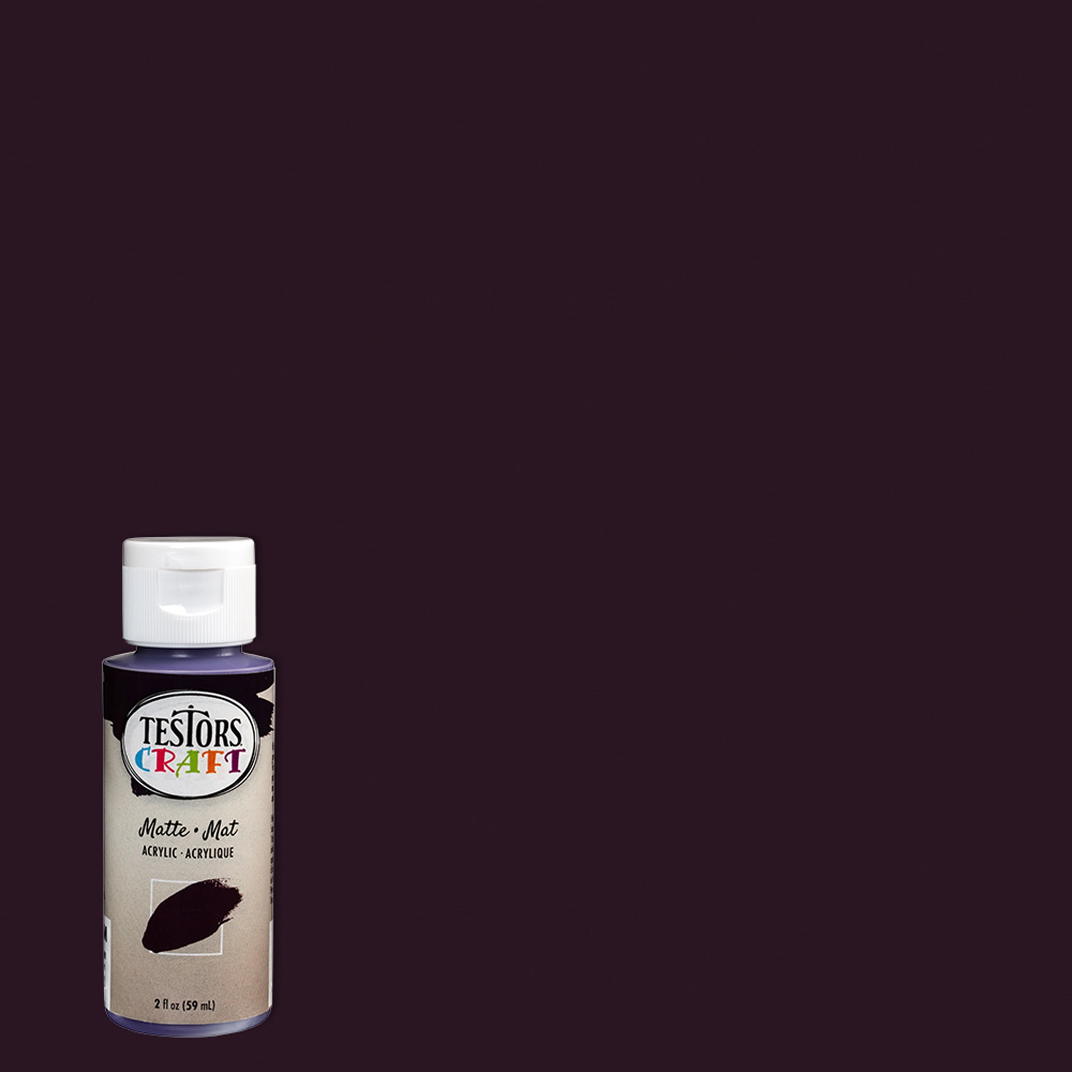 6 Pack, Dark Plum, Rust-Oleum Testors Craft Matte Acrylic Paint- 297482, 2 oz. Bottle