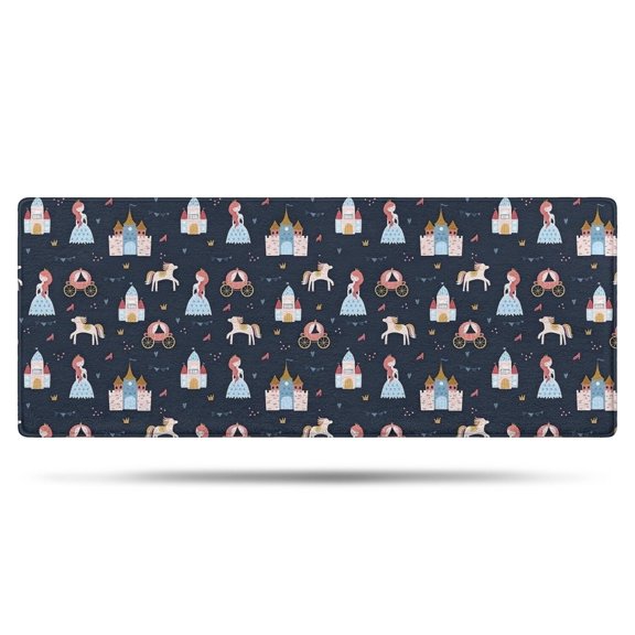 Dark Princess Castle Pattern Bathroom Rugs Mat,Non Slip Microfiber Bathroom Rug,Rubber Backing,Soft Bathroom Mats for Bathroom Floor,Tub and Shower,60x24in(150x60cm)