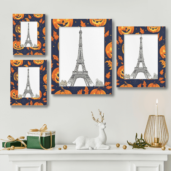 Dark Pumpkin Fall 11x14in Halloween Wooden Picture Frame Eco Wood & Acrylic Photo Frame for Kids Room, Wall & Tabletop Decor, 5mm Thick