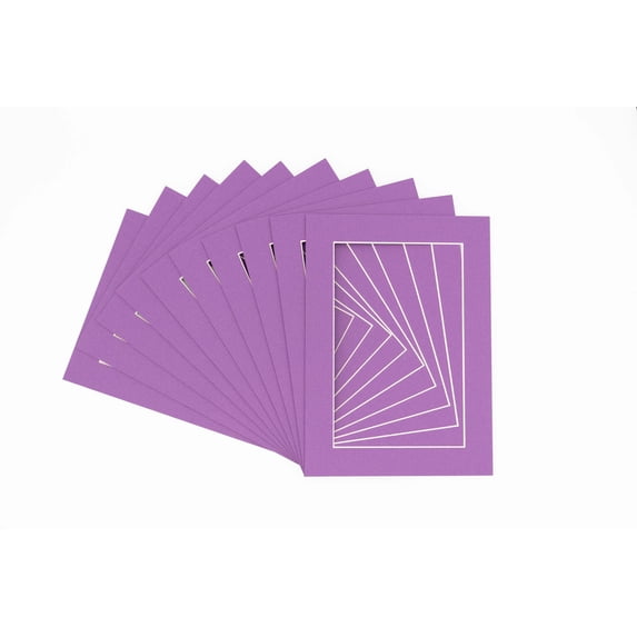 Dark Purple Acid Free 18x24 Picture Frame Mats with White Core Bevel Cut for 12x18 Pictures - Fits