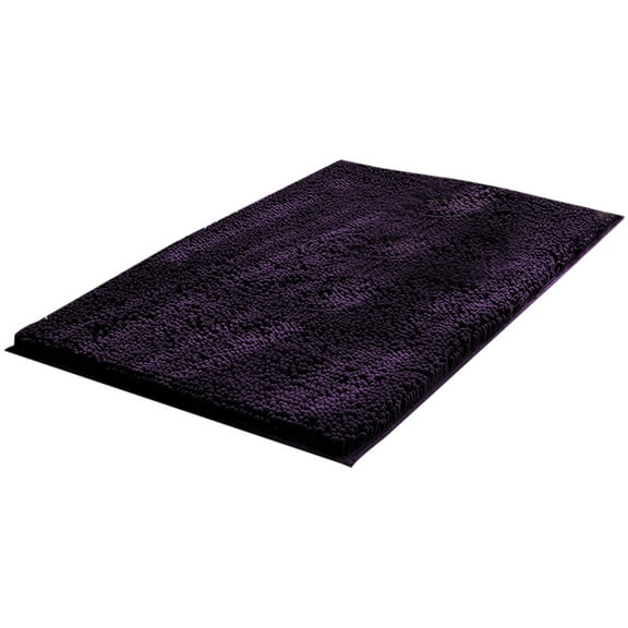 Dark Purple Bath Mat Bathroom Rug Bath Rugs For Bathroom Non Slip Bath Mats Extra Thick Chenille Rug 15.24"x23.62"Absorbent Soft Shaggy Washable Dry Fast Plush Rugs For Bathtubs,Dark Purple Rug Small