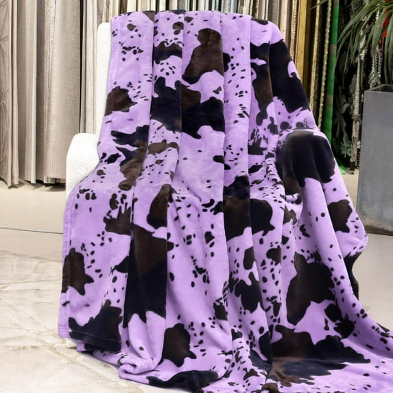 Dark Purple Blanket Throw Lightweight Fuzzy Cozy Soft Lavender Lilac Purple Fleece Blanket Decor Stuff for Teen Girls Women 50" x 60"