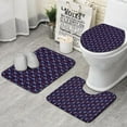 thumbnail image 1 of Dark Purple Cartoon Unicorn Pattern Bathroom Rugs Sets 3 Piece,Toilet Cover Set,Absorbent Non Slip Bathroom Mats Sets with U-Shaped Contour Rug Toilet Rug Set, 1 of 5