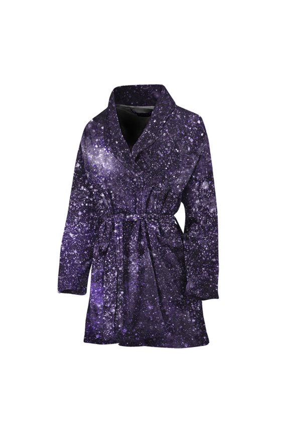 Dark Purple Galaxy Design Bathrobe Women
