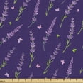 thumbnail image 1 of Ambesonne Dark Purple Fabric by the Yard Upholstery, Floral and Butterflies, 5 Yards, Pale Pink Lime Green, 1 of 4