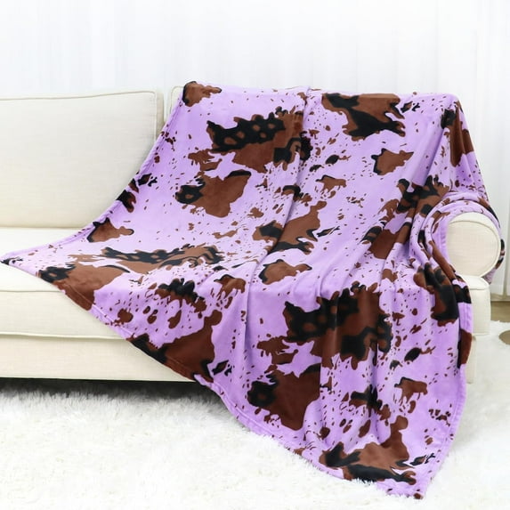Dark Purple Fleece Blanket Twin Size Cute Lavender Lilac Violet Bed Blanket 60"x80" Lightweight Twin Blanket Throw for Couch Sofa Livingroom Bedroom