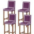 thumbnail image 1 of Dark Purple Geometric Bar Stool Cover Set of 4, White Greek Key Design Burlap Modern Art Stretch Bar Chair Cover, Removable Washable Pub Counter Stool Chair Slipcover for Kitchen Dining Room Pub Cafe, 1 of 9
